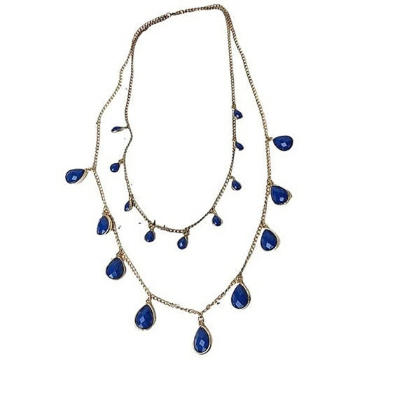 Teardrop Blue Layered Necklace - Picture 1 of 2